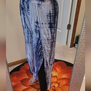 Blue Tie-Dye Women's Wrap Pants